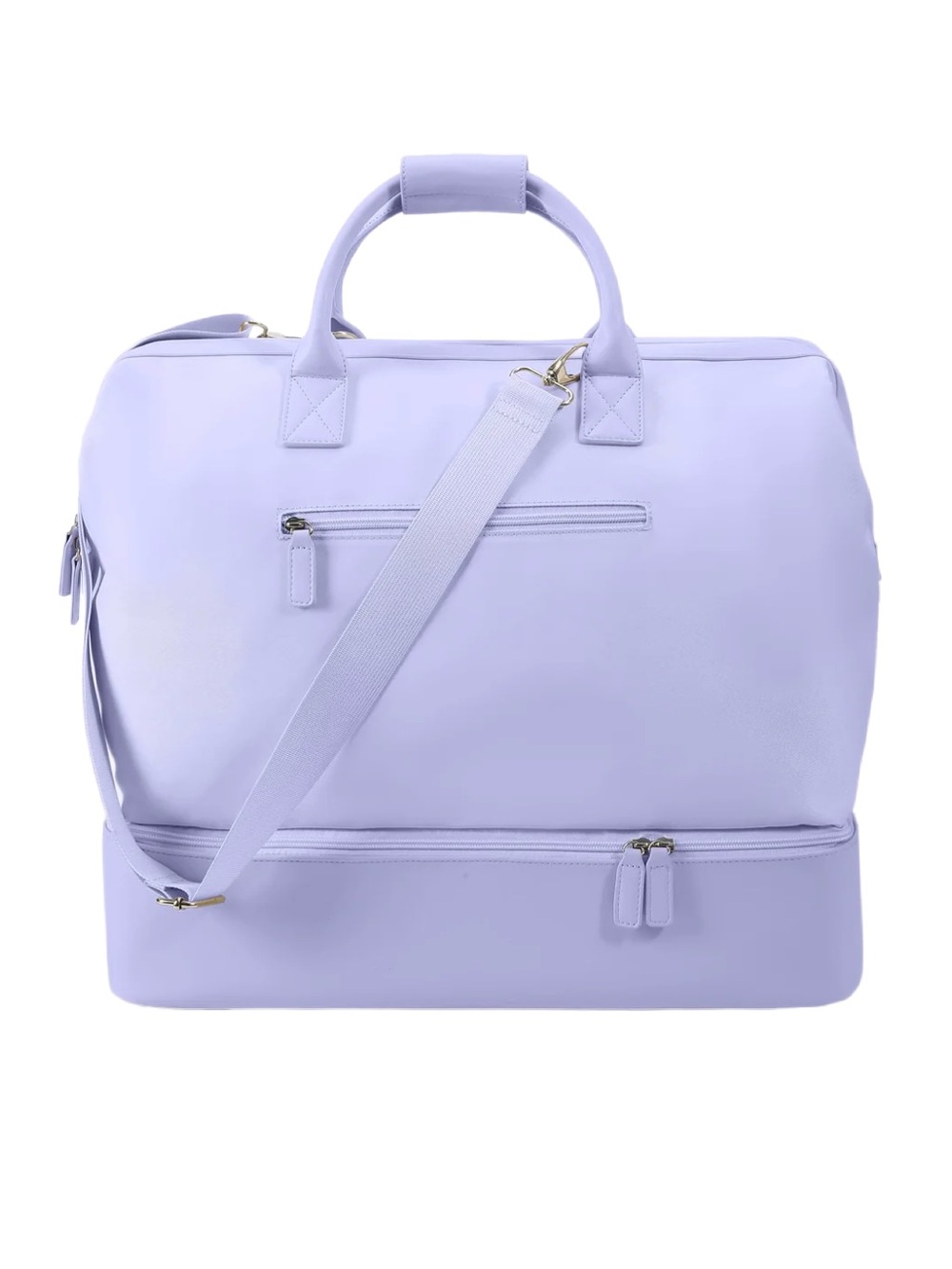 NOBL ~ Travel Drop Bottom Weekender Bag in Lavender Purple ~ New W/ Box